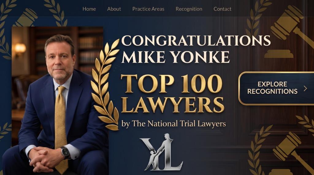Congratulations Mike Yonke — Top 100 Lawyers by The National Trial Lawyers, Spring 2026. Click to explore recognitions.